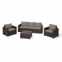 Комплект садовой мебели California 3 seater set, коричневый