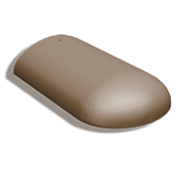 Цементно-песчаная начальная хребтовая черепица Kriastak Lite, цвет: неокрашенный коричневый