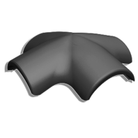 Цементно-песчаная Х-образная черепица Kriastak Lite, цвет: неокрашенный черный