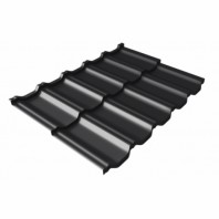 Металлочерепица модульная Grand Line - Kvinta Uno, 0,5 мм, Rooftop Бархат, с 3D резом, RAL 9005