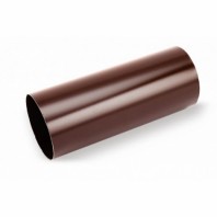 Труба водосточная Galeco STAL Ø124(120)/90 мм, L=1000 мм, цвет: Темно-коричневый