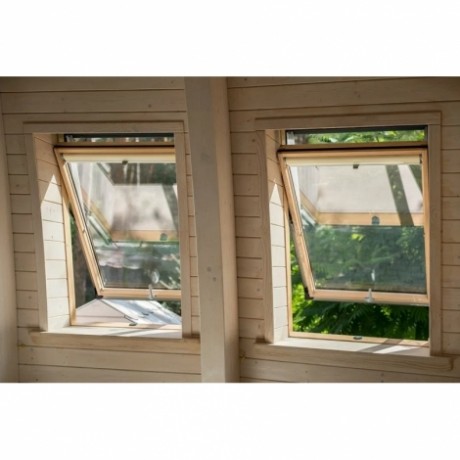 Мансардное окно Roto Designo R7 WD, однокамерное, 65x118 см, дерево, ручка снизу