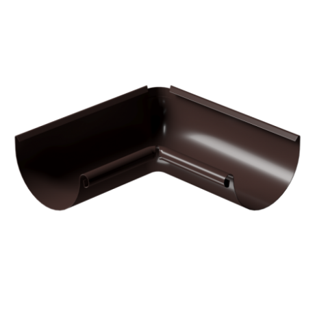 Угол желоба внешний 90°, Docke Stal Premium, Ø125 мм, цвет: шоколад