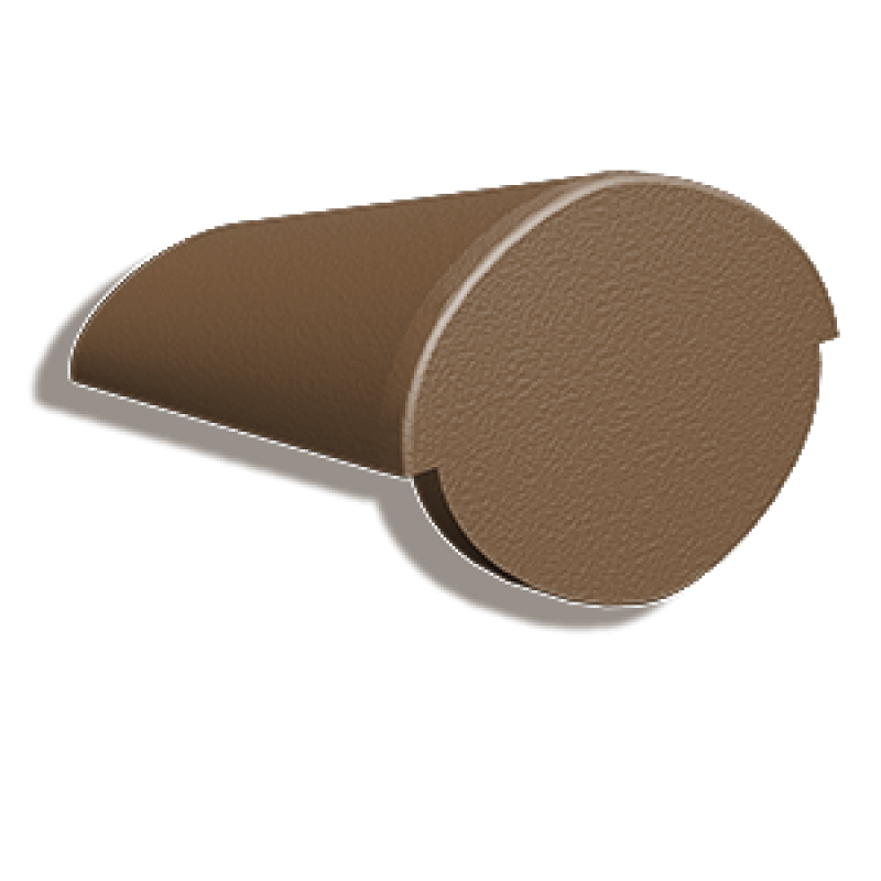 Цементно-песчаная начальная коньковая черепица Kriastak Lite, цвет: неокрашенный коричневый