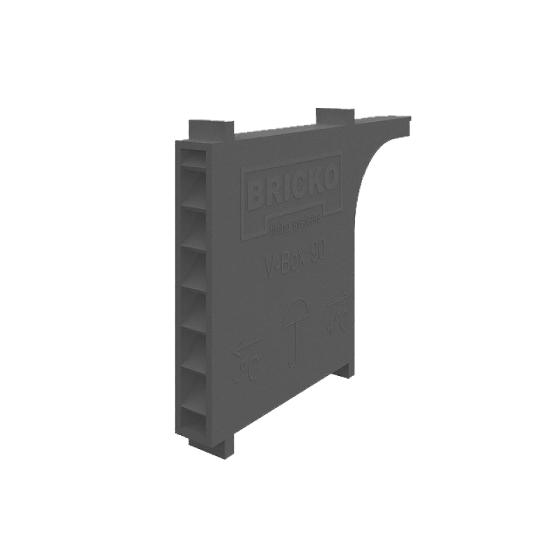 Briko, Вентиляционно-осушающие коробочка V-BOX 90, 60x90x10 мм,  цвет: сланцево-серый