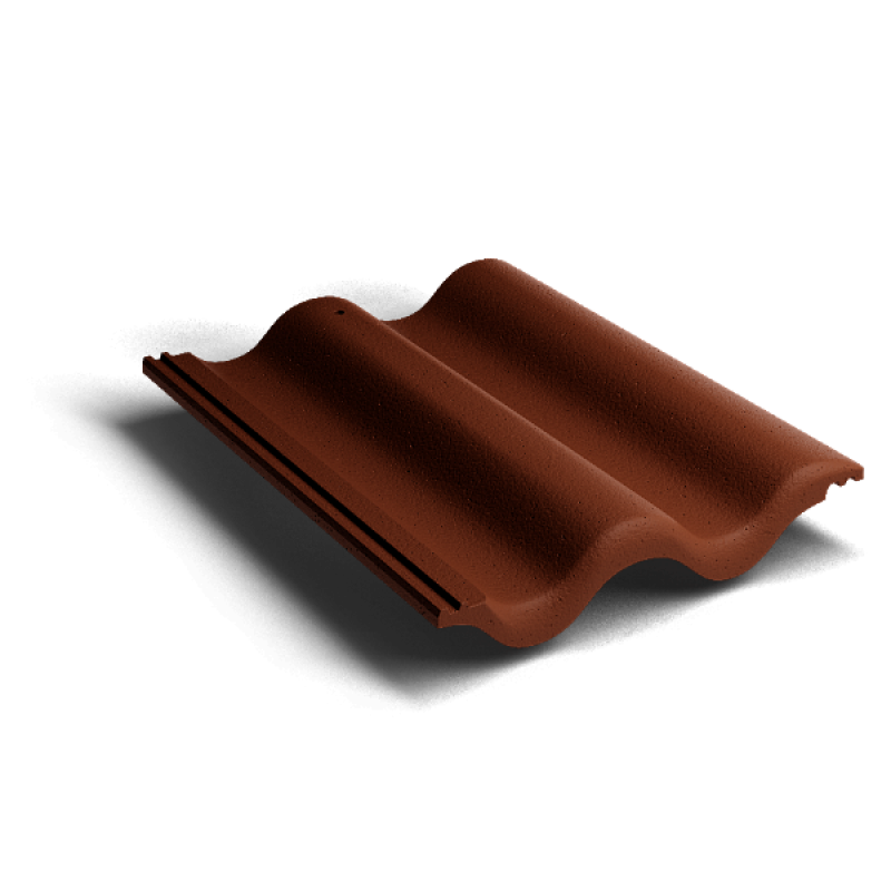 Цементно-песчаная рядовая черепица Kriastak Classic, цвет: коричневый