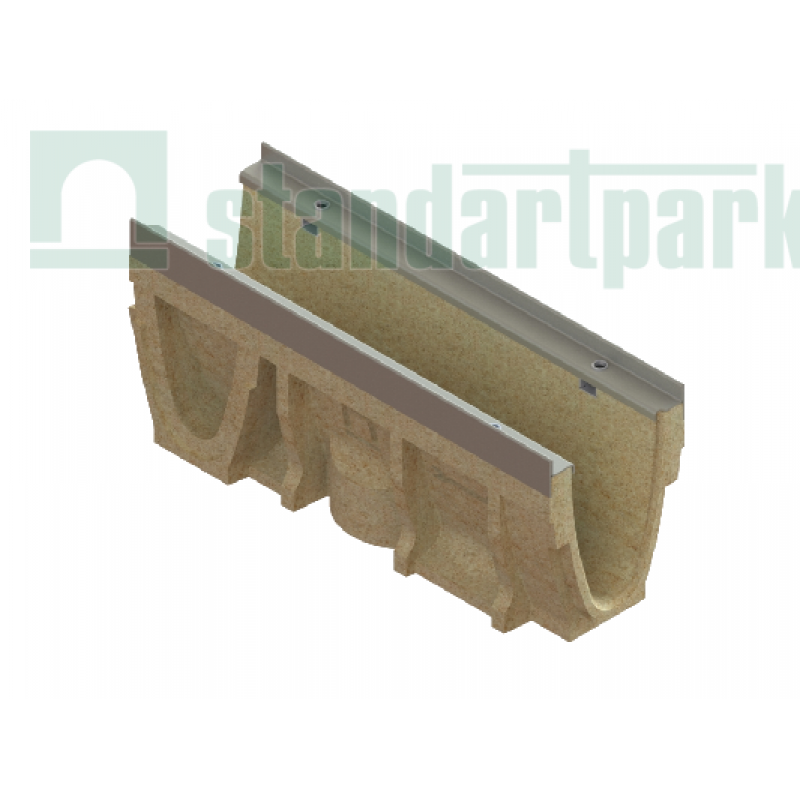 Лоток водоотводный полимербетонный, Standartpark серия CompoMax Drive, 0.5 м., DN 100, Н210