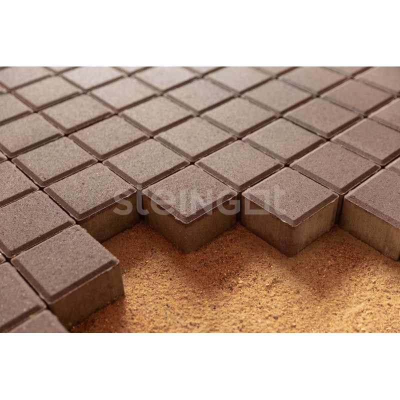 Плитка тротуарная Steingot, квадрат, цвет: темно-коричневый (верхний прокрас), 100х100х60 мм