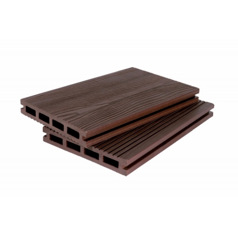 Террасная доска Grand Line, 140 мм, 3D, L=3000 мм, цвет: шоколад