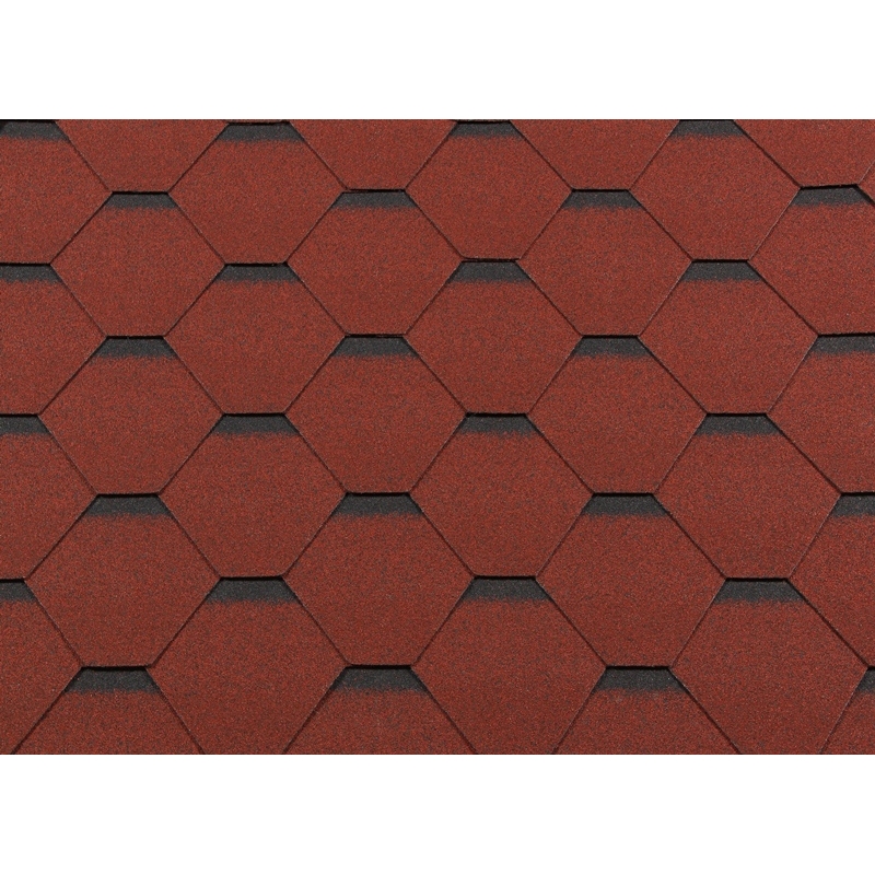 Гибкая черепица Roofshield Premium - Стандарт, цвет: Красный с оттенением