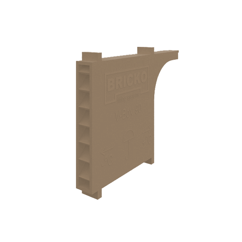 Briko, Вентиляционно- осушающие коробочка V-BOX 90, 60x90x10 мм,  цвет: песчано-коричневый
