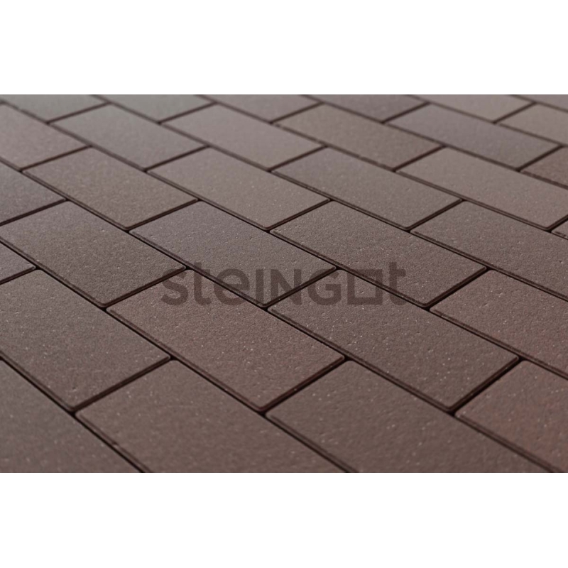 Плитка тротуарная Steingot, прямоугольник, цвет: темно-коричневый (верхний прокрас, минифаска), 200х100х60 мм