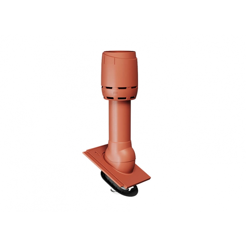 Дефлектор вытяжной вентиляции для плоской черепицы Braas Ø 125/700 мм, цвет: вишня