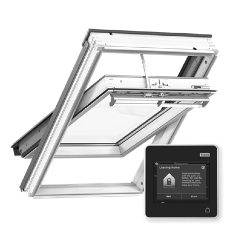 VELUX мансардное окно GGU 007021 INTEGRA, с дистанционным управлением, WhiteLine, 114x118 см.