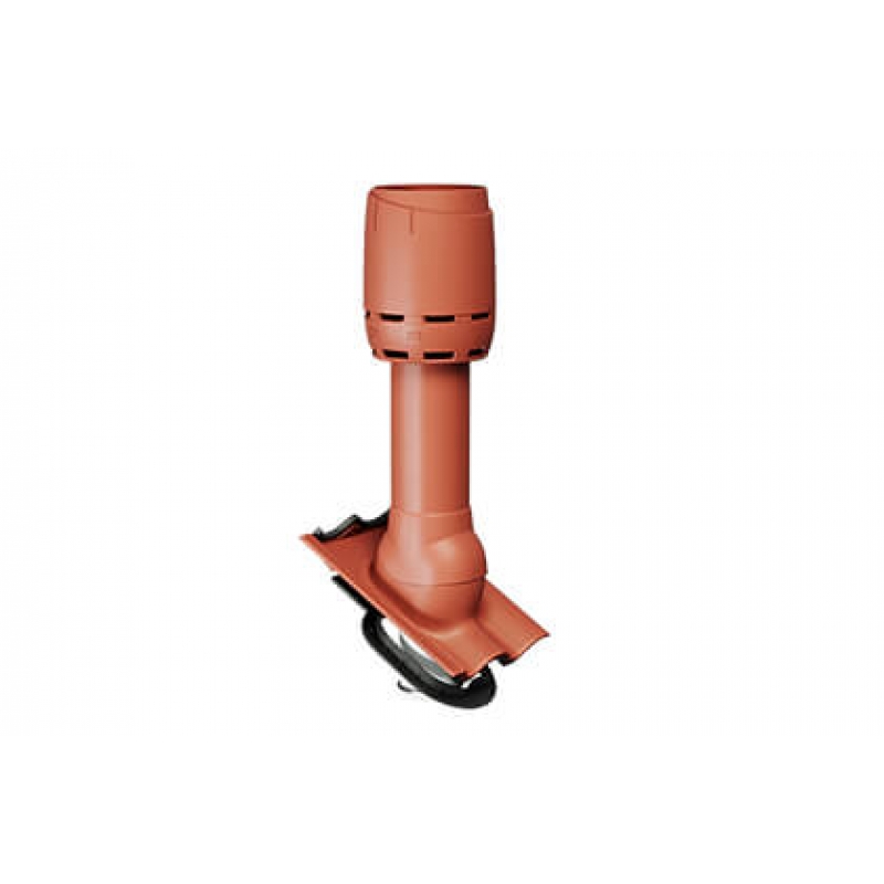 Дефлектор вытяжной вентиляции для волновой черепицы Braas Ø 160/700 мм, цвет: красный