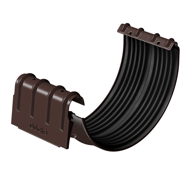 Соединитель желобов, Docke Stal Premium, Ø125 мм, цвет: шоколад