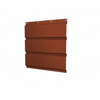 Софит Grand Line, металлический полная перфорация, Satin с пленкой 0.5 мм, RAL 8004