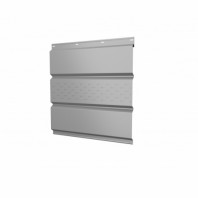 Софит Grand Line, металлический центральная перфорация, Satin с пленкой 0.5 мм, RAL 9003