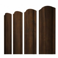 Круглый фигурный штакетник 0.45  Print Elite Chestnut Wood