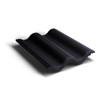 Цементно-песчаная рядовая черепица Kriastak Classic, цвет: черный