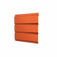 Софит Grand Line, металлический центральная перфорация, Quarzit с пленкой 0.5 мм, Cuprum Steel