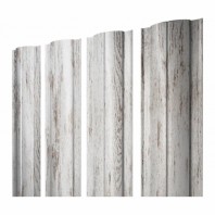 Штакетник металлический круглый 0.5 мм, Print Elite Snow Wood