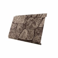 Металлический сайдинг Вертикаль Classic GL 0,45 Print Twincolor с пленкой, цвет: King Stone