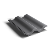 Цементно-песчаная рядовая черепица Kriastak Lite, цвет: неокрашенный черный