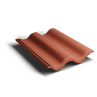 Цементно-песчаная рядовая черепица Kriastak Lite, цвет: неокрашенный красный