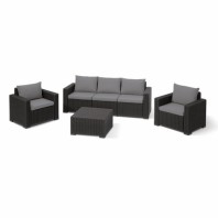 Комплект садовой мебели California 3 seater set, графит
