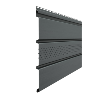 Софит виниловый Docke STANDART Т4 с центральной перфорацией, Графит