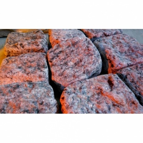 Гранитная брусчатка Ладожская серо-розовая галтованная 100x100x50 мм