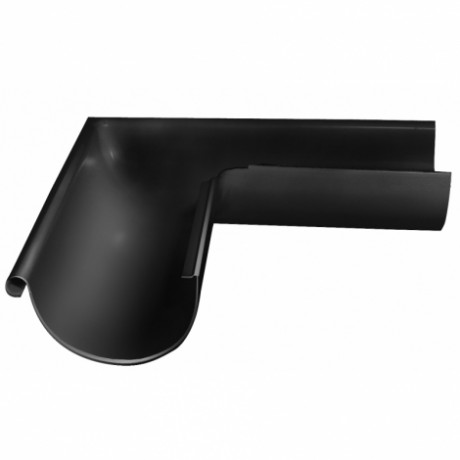 Угол желоба наружный 90°, Grand Line, Ø125 мм, Granite - double, RAL 9005