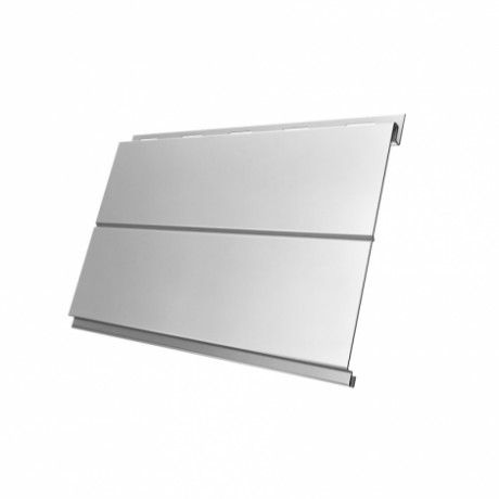 Металлический сайдинг Вертикаль Line GL 0,5 Satin с пленкой, цвет: RAL 9003