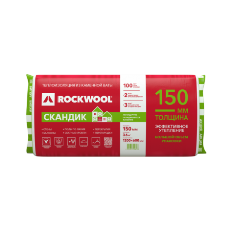 Rockwool СКАНДИК Лайт Баттс универсальный утеплитель 150x600x1200mm