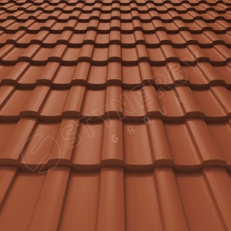 Металлочерепица Stynergy, Stella, Corundum50 матовый 0.5mm RAL 8004