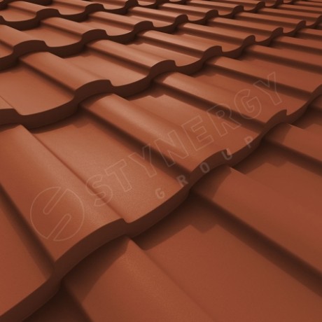 Металлочерепица Stynergy, Stella, Corundum50 матовый 0.5mm RAL 8004