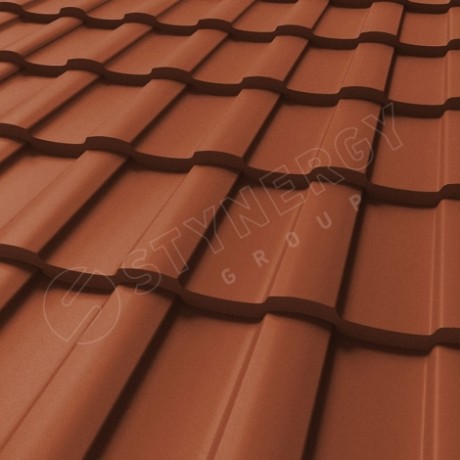 Металлочерепица Stynergy, Stella, Corundum50 матовый 0.5mm RAL 8004
