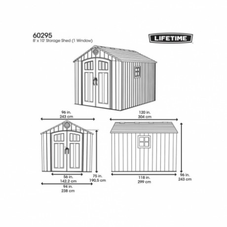 Пластиковый сарай Пластиковый сарай WOODLOOK 8х10 (2.34 х 2.99 х 2.44 м)