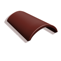 Коньковая цементно-песчаная черепица Kriastak Classic, цвет: красный