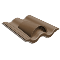 Цементно-песчаная вентиляционная черепица Kriastak Lite, цвет: неокрашенный коричневый