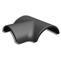 Цементно-песчаная Т-образная черепица Kriastak Lite, цвет: неокрашенный черный