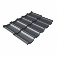 Металлочерепица модульная Grand Line - Kvinta Uno, 0,5 мм, Rooftop Бархат, с 3D резом, RAL 7024