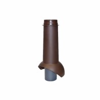 Вентиляция в деревянном доме, выход канализации изолированный Krovent Pipe-VT 110is коричневый