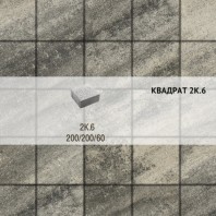 Плитка тротуарная Выбор, квадрат, листопад, 200х200х60 мм,2К.6 Антрацит
