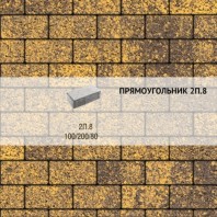 Плитка тротуарная Выбор, прямоугольник, листопад, 200x100x80 мм, 2П.8 Янтарь