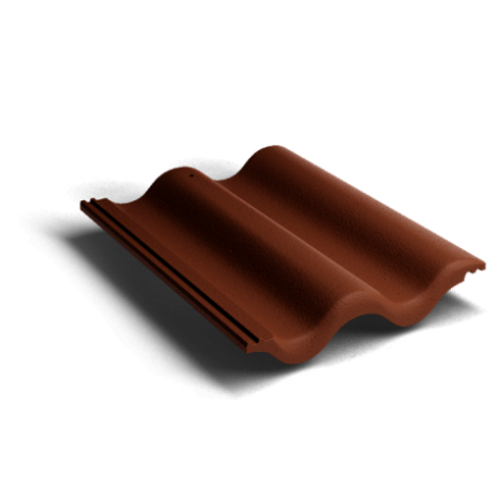 Цементно-песчаная рядовая черепица Kriastak Classic, цвет: коричневый