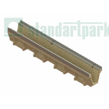 Лоток водоотводный полимербетонный, Standartpark серия CompoMax Drive, DN 100, Н160